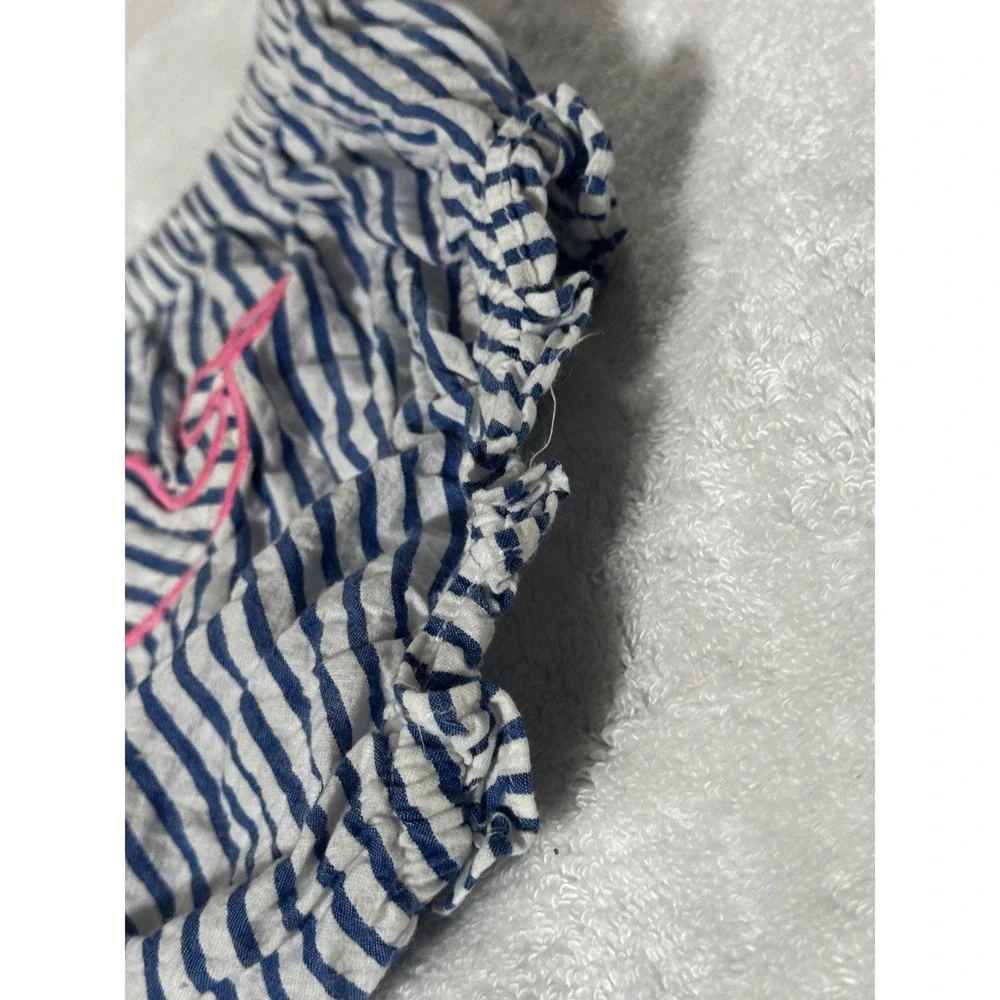 Vineyard Vines Baby Girls Blue White Seersucker Whale Diaper Cover Bloomer 6-12M